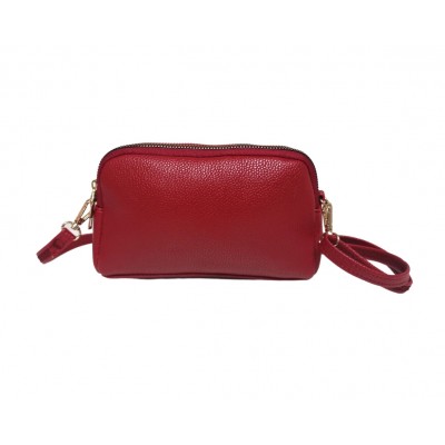 Small Double Compartment Crossbody Bag - SOOP01 (Red)
