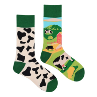 Socks (5-10.5) - Cow Pasture (Green / Cream)